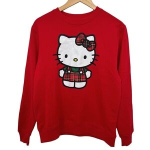 NWT Hello Kitty Holiday Christmas Sweatshirt Plaid Women's Large